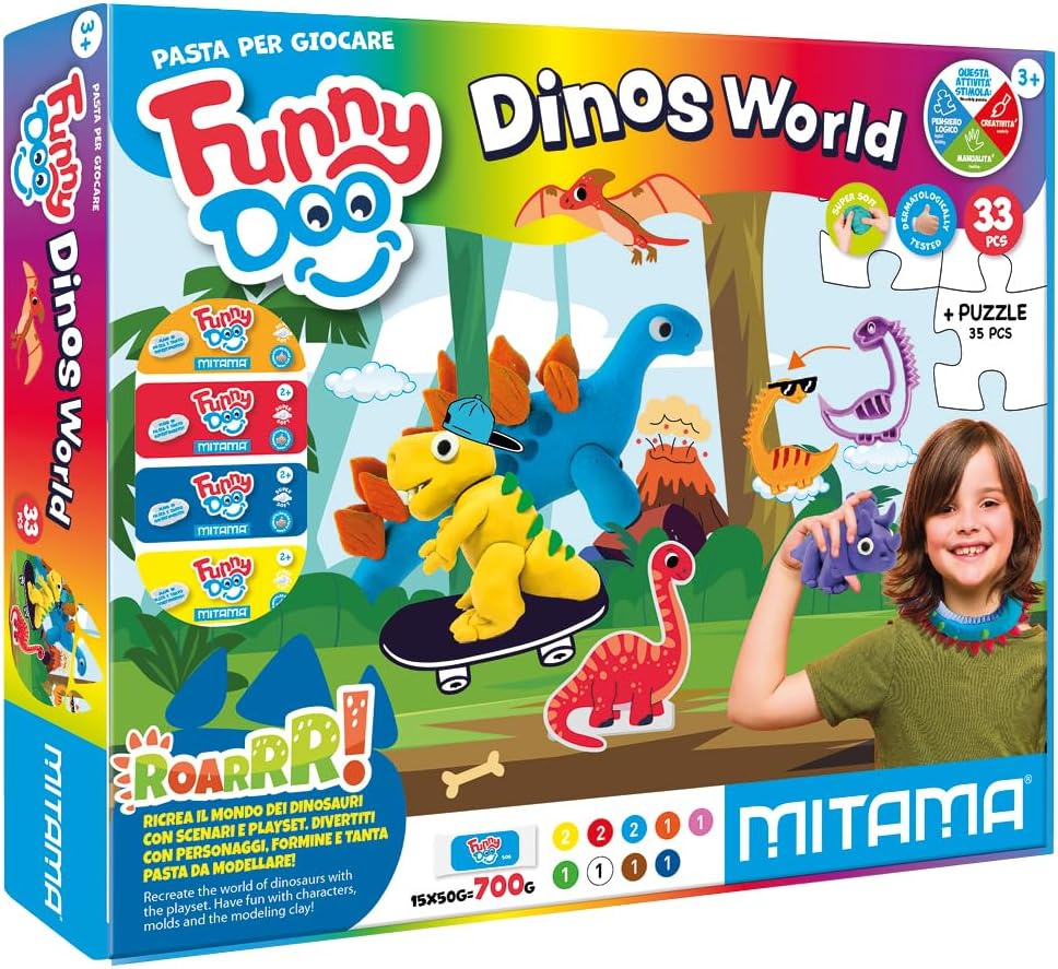 Pasta da modellare DINOS WORLD 33pz