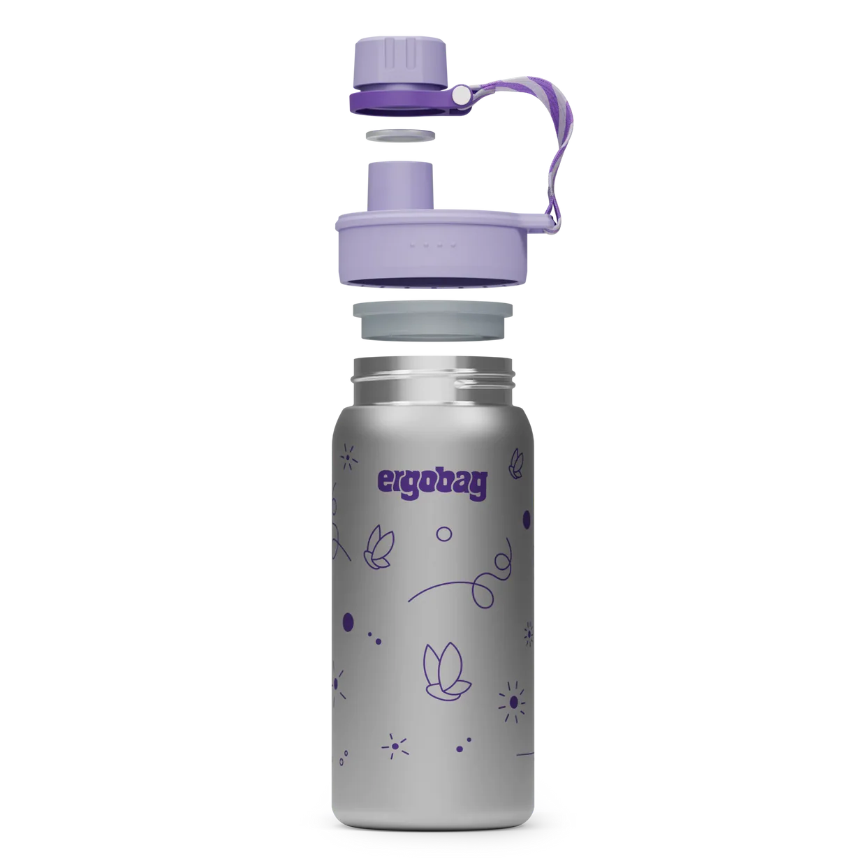 Stainless steel drinking bottle Ergobag BUTTERFLY