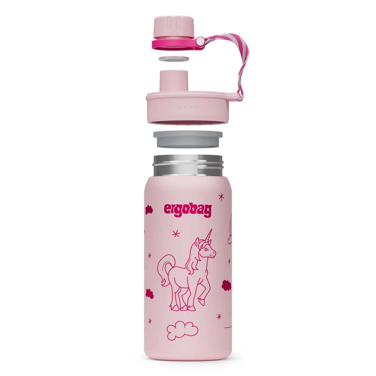 Stainless steel drinking bottle Ergobag UNICORN