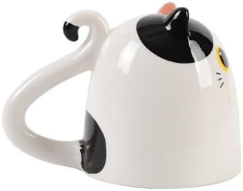 I-TOTAL® - Tazza in Ceramica Up & Down, tazza reversibile (ORANGE CAT) 300 ml