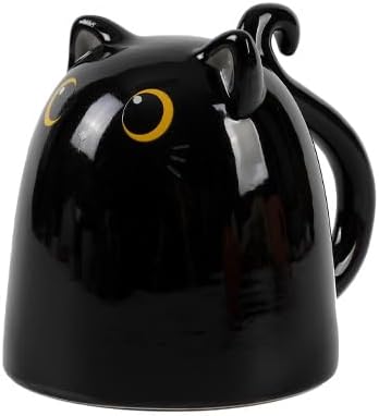 I-TOTAL® - Tazza in Ceramica Up & Down, tazza reversibile (BLACK CAT) 300 ml