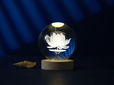 I-TOTAL®- FIORE DI LOTO Sfera di vetro 3D con LED RGB effetto sul soffitto
