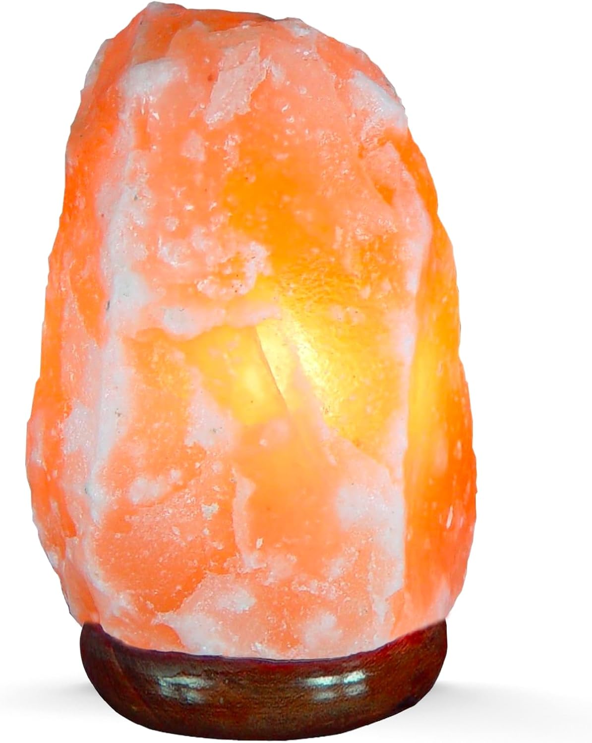 I-TOTAL® - Lampada di sale Himalayano, Naturale, Realizzata a Mano con Base in Legno NATURAL PINK (CAMBIA COLORE)