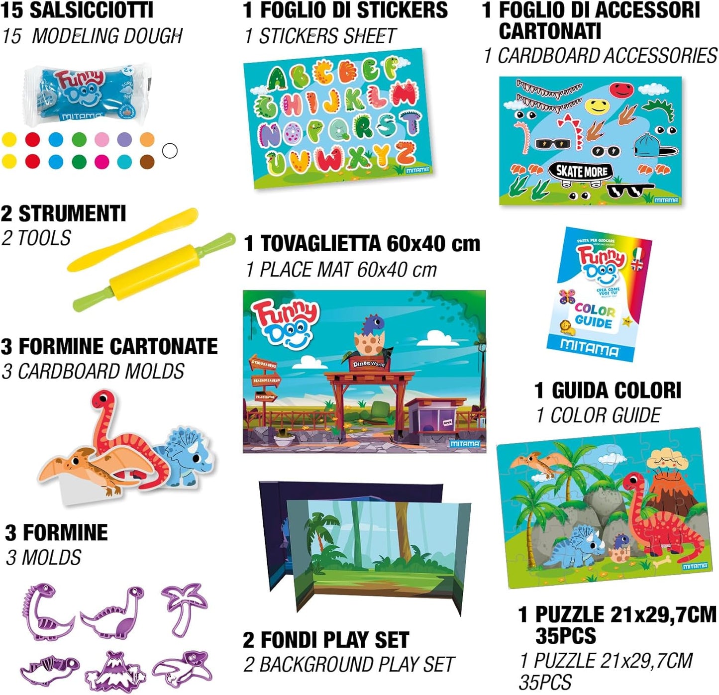 Pasta da modellare DINOS WORLD  33pz