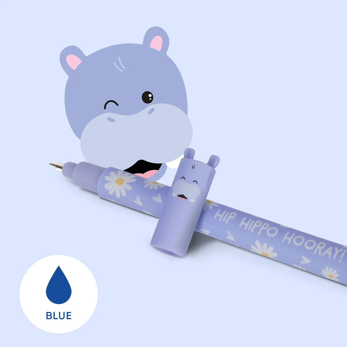 Legami Milano - Penna Gel Cancellabile Hippo "Hip Hippo Hooray!"