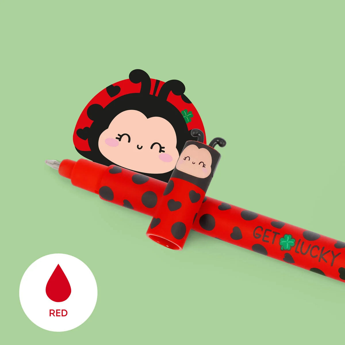 Legami Milano - Penna Gel Cancellabile Ladybug "Get Lucky"