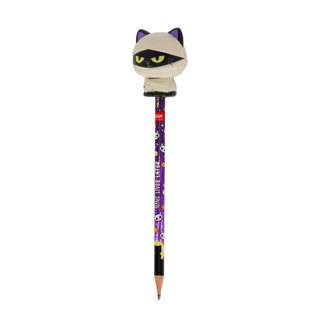 LEGAMI Matita con Antistress Halloween Mummy Cat "Nine Lives Later" - Squeezies