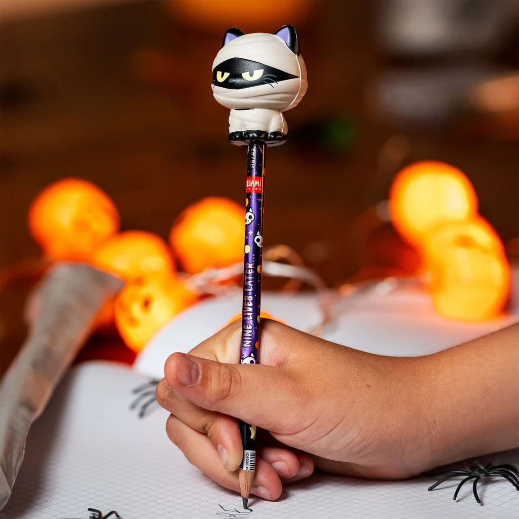 LEGAMI Matita con Antistress Halloween Mummy Cat "Nine Lives Later" - Squeezies