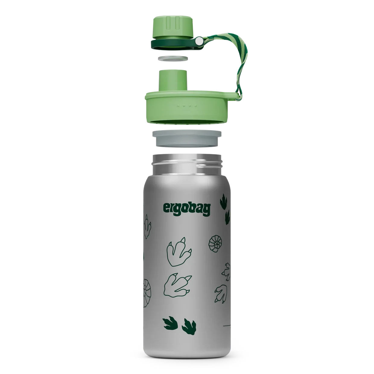 Stainless steel drinking bottle Ergobag JUNGLE