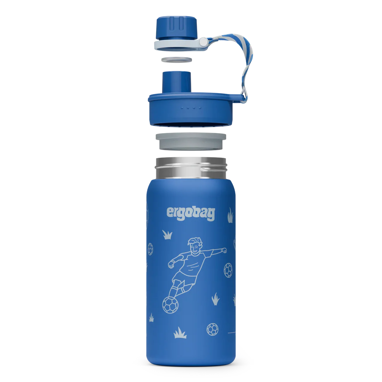 Stainless steel drinking bottle Ergobag SOCCER